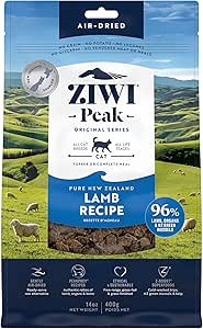ZIWI Peak Dry Cat Food (Air Dried) - Complete High Protein Cat Biscuits, Grain Free Kitten/Adult/Senior Cat Food Dry - New Zealand Lamb Recipe, 400g