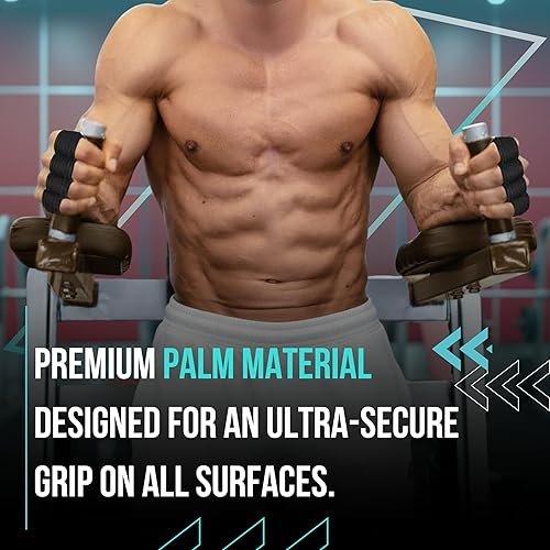 Miniatura 5 de GODFREY Guantes de entrenamiento mínimos, diseño de dedo corto con agarre de silicona, protección de palma para levantamiento de pesas y