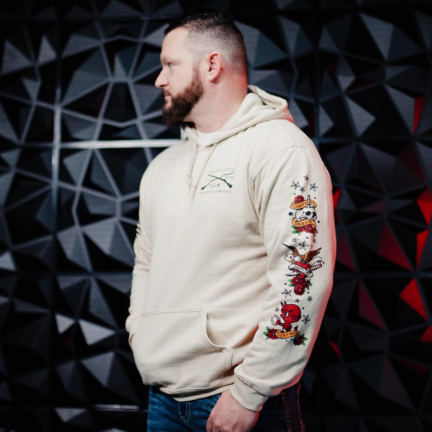 Grunt Style Freedom Ink Men's Pullover Hoodie - Image 2