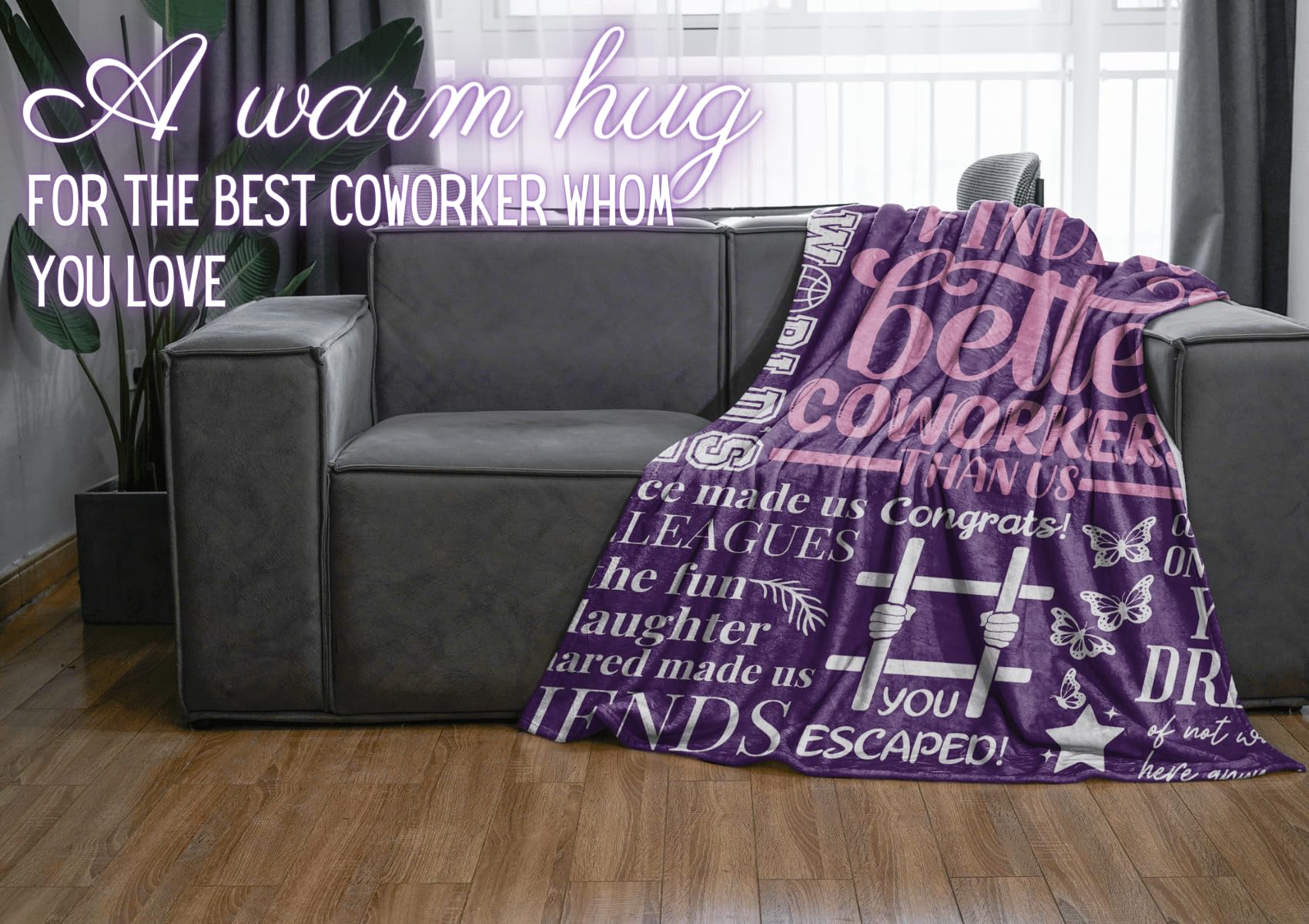 Ruvinzo Farewell Gift Blanket For Coworkers - 60 X 50 Inch, Soft Flannel, Goodbye Present - View #3