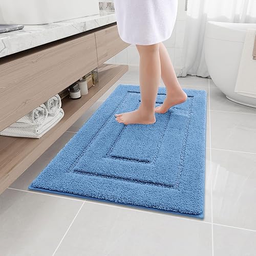 Miniatura 187 de Buganda Alfombras de baño, 24" x 16", Alfombras de baño de microfibra suaves y absorbentes, Alfombra de ducha esponjosa antideslizante, Alfombras de