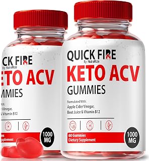 (2 Pack) Quick Fire - Official QuickFire Keto ACV Gummies, Premium Keto+ACV Gummie, All Natural Apple Cider Vinegar Gummy, QuickFires ACV Plus Keto Gumy, Gomitas Review (120 Gummies)