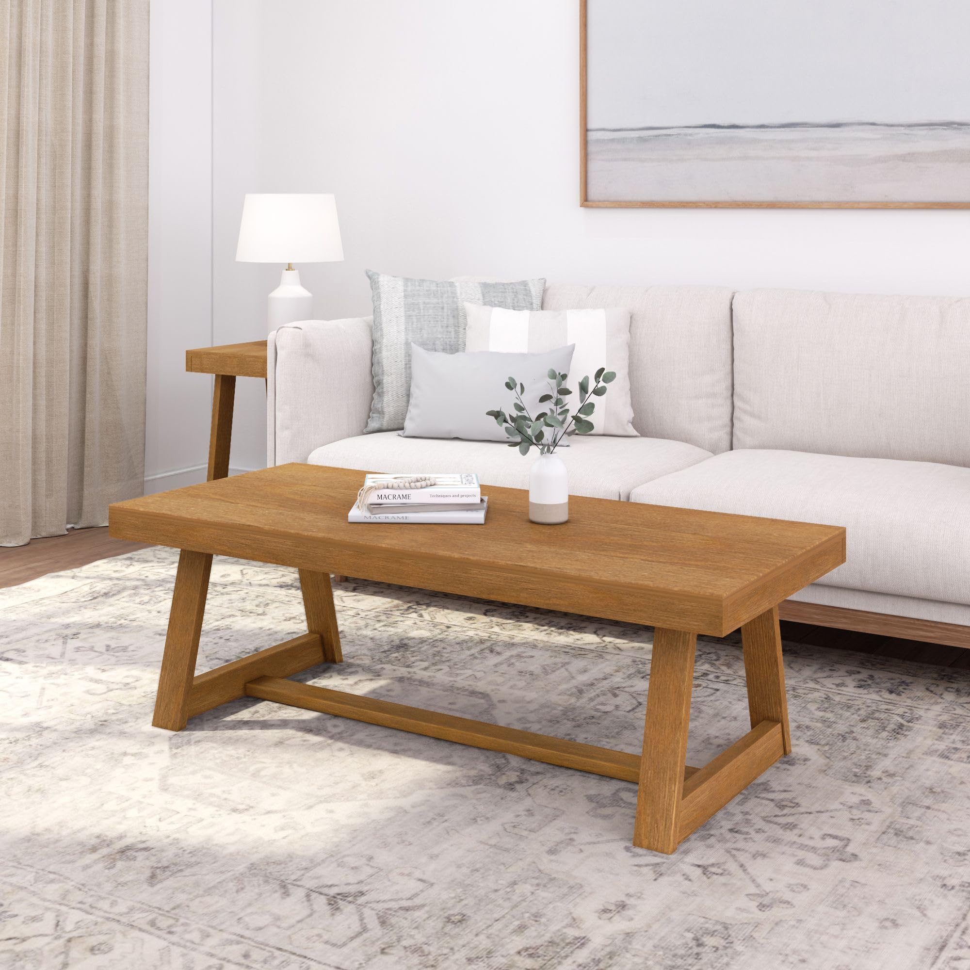 Amazon.com: Plank+Beam Classic Rectangular Coffee Table, 54 Inch