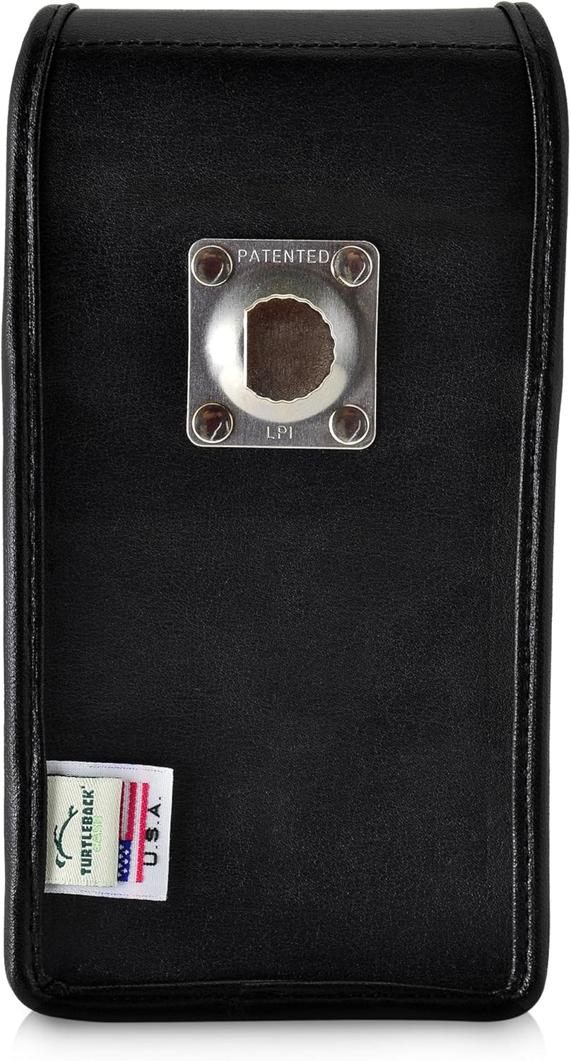 Turtleback Belt Case Designed for Google Pixel 3A (2019) Vertical Holster Black Leather Pouch with Heavy Duty Rotating Belt Clip,