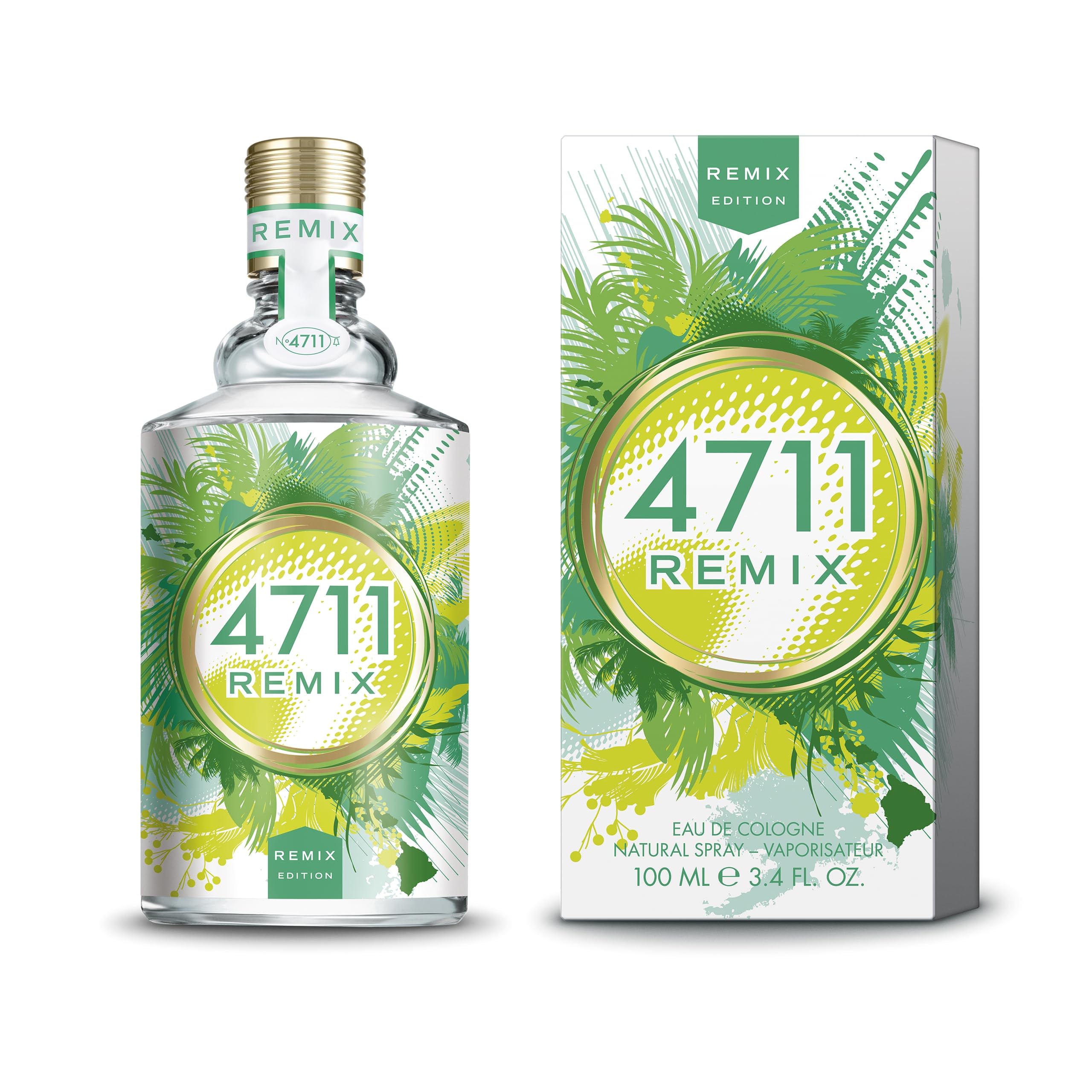 4711® Remix Cologne Green Oasis I Eau de Cologne - frizzante - libera - avventurosa - per una vera gioia di vivere! I Spray con atomizzatore naturale da 100 m