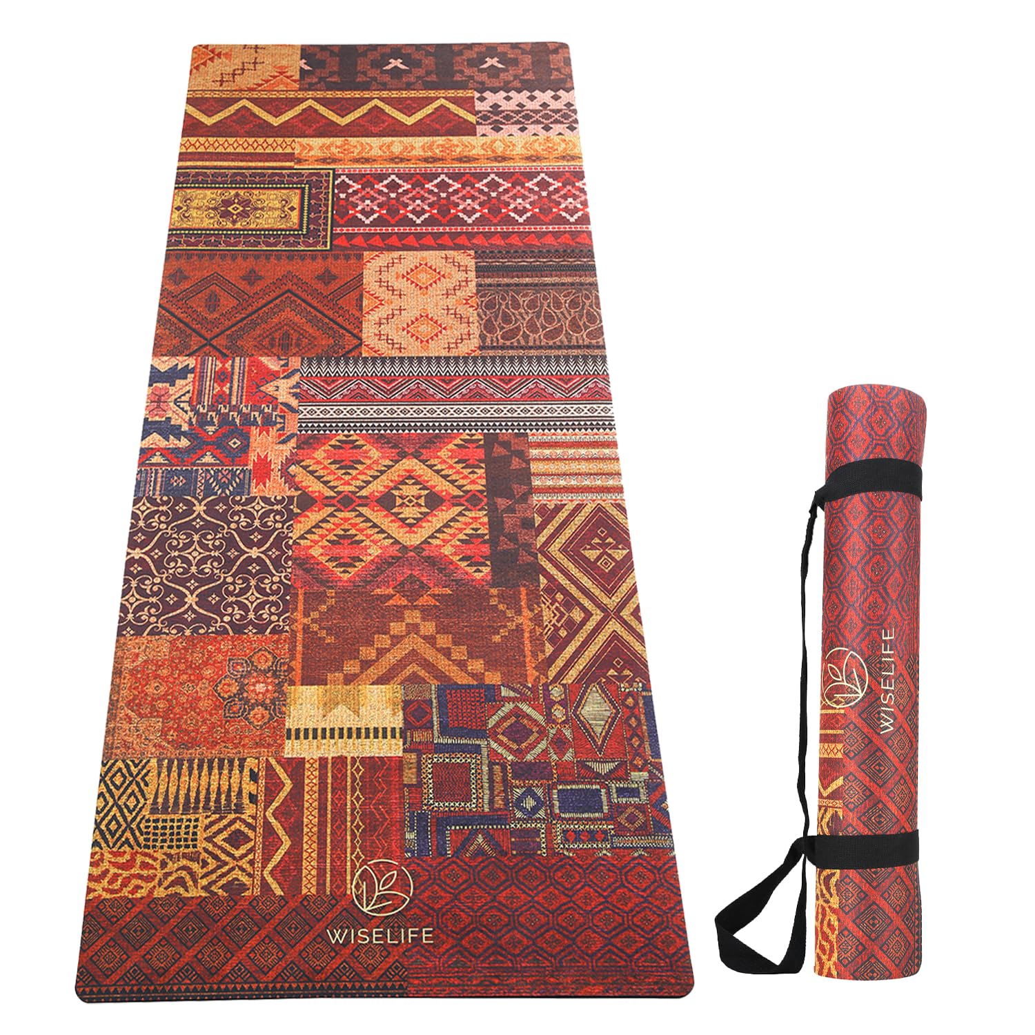 Wiselife Suede & Natural Rubber Yoga Mat + Carry Strap | 5Mm | Extra Large Extra Wide | Anti Skid Anti Slip For Yoga & Workout (Marrakesh), Cream (B0BXL1NFKX) Amazon Price History, Amazon Price Tracker