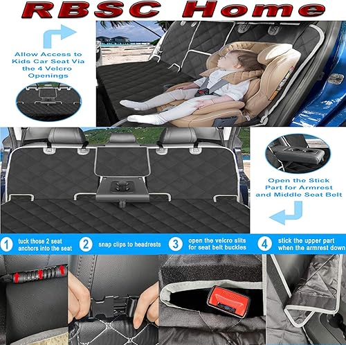 Miniatura 9 de RBSC Home Funda de asiento trasero de automóvil para perros, impermeable, resistente y antideslizante, para automóviles, camiones, jeeps y SUV
