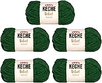 Vista 58 de Keche Hilo de terciopelo para ganchillo, manta de felpilla suave, voluminosa, hilo amigurumi, 3.53 oz (132 yardas), color menta