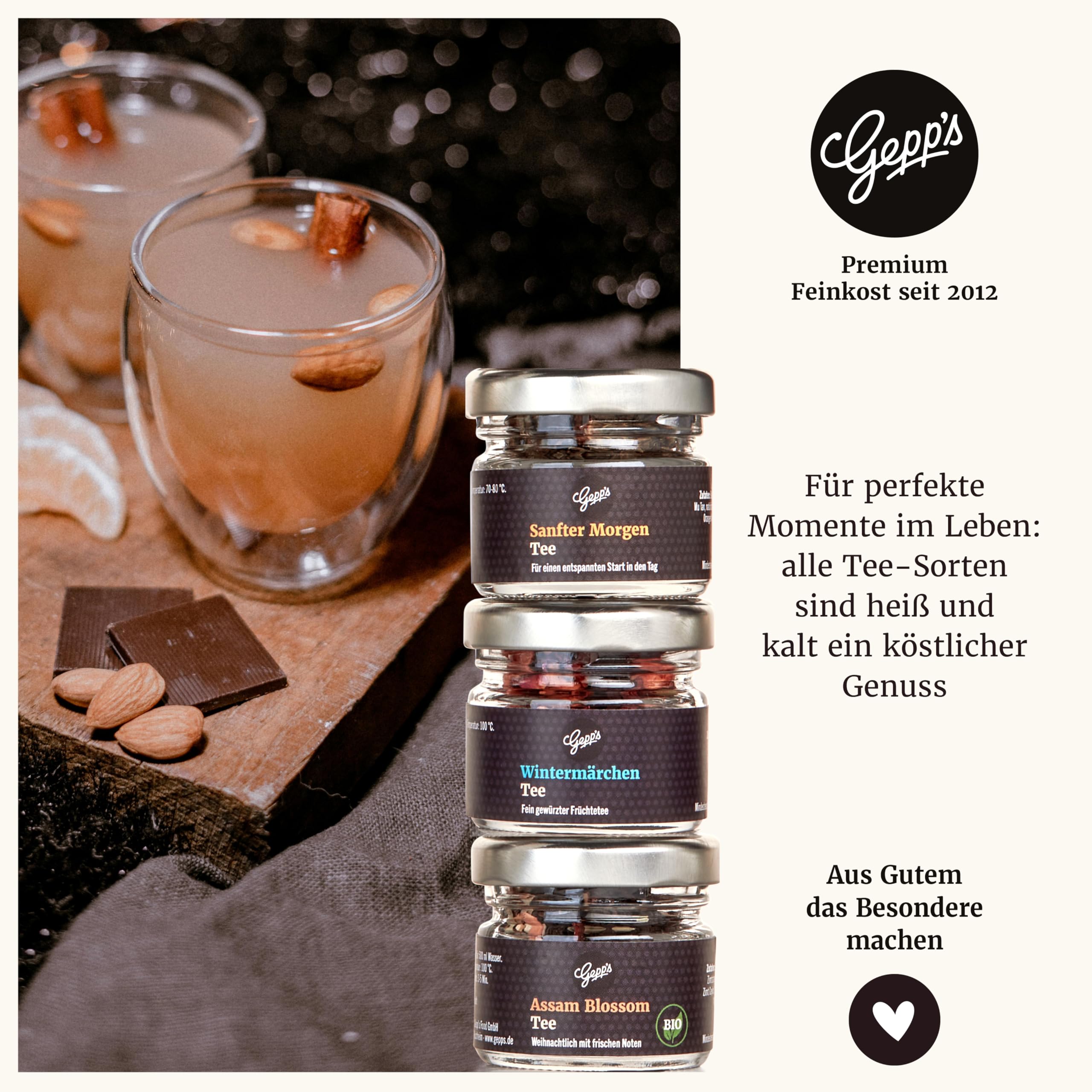 Gepp's Feinkost-Adventskalender "Frühstück" I Weihnachtskalender gefüllt mit 24 ausgewählten Lebensmitteln wie Tees, Honig & Konfitüre I Bio- Weihnachtskalender mit Delikatessen für Gourmets