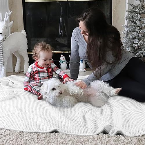 Miniatura 6 de De algodón- Cobija de 100 % algodón de alta calidad suave y térmica - envuélvete en estas cobijas de algodón súper suave y acogedoras - perfectas