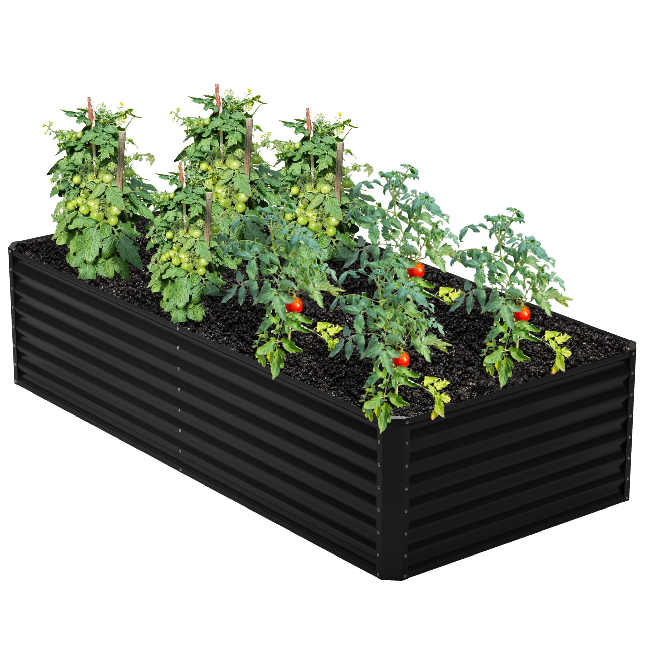 8x4x2FT Galvanized Raised Garden Bed Nedenyou