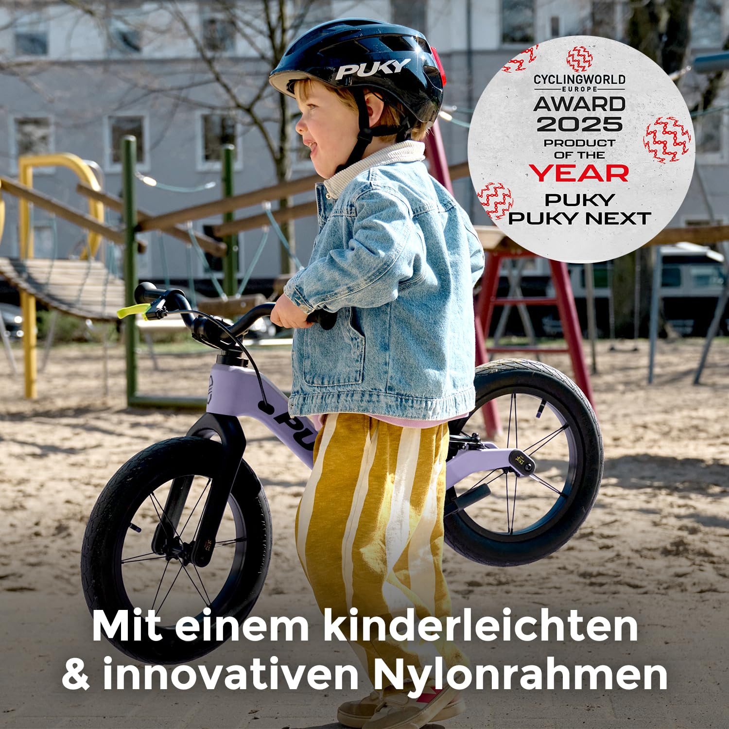 PUKY Next Product of The Year 2025 Vélo d'apprentissage réglable en hauteur à partir de 2 ans – 6 ans – Vélo d'apprentissage avec frein et poignées de guidon de sécurité