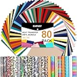 CAREGY HTV Heat Transfer Vinyl Bundle: 80 Pack 12
