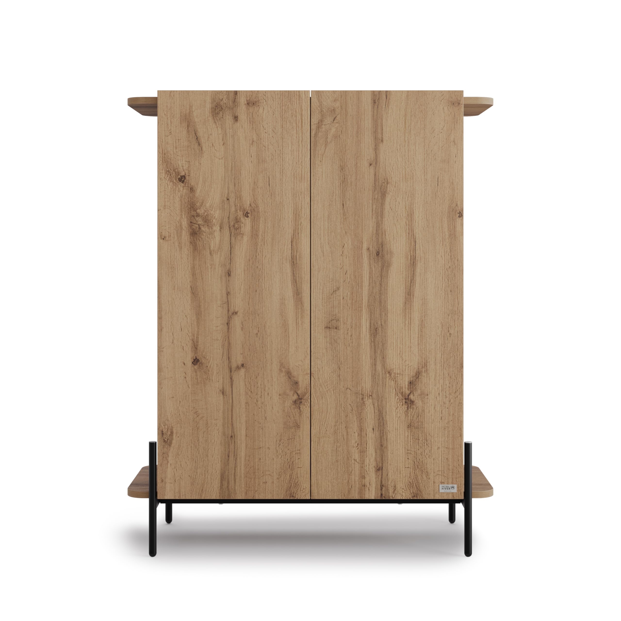 MOBILI FIVER, Buffet Haut Olivia avec 2 Portes (97x40,3x120 cm), Bois Rustique, 97 cmx40.3 cmx120 cm, NF, Buffet pour Salle à Manger et Salon, Made in Italy
