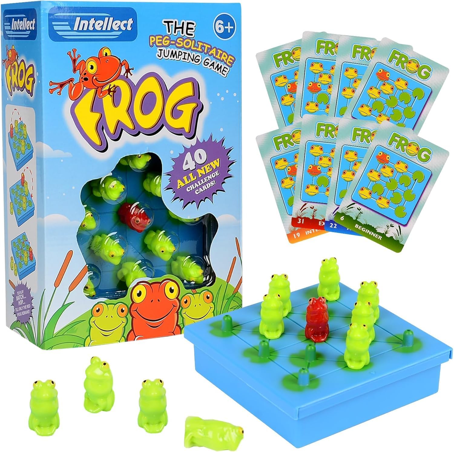 Azonee Frog Checkers Game, Logic Game, Enhance Critical Thinking Skills, Early Education Puzzle Board Game, Frog Operation Game, Educational Gameplay, Perfect Intellectual Game for Children and Adults