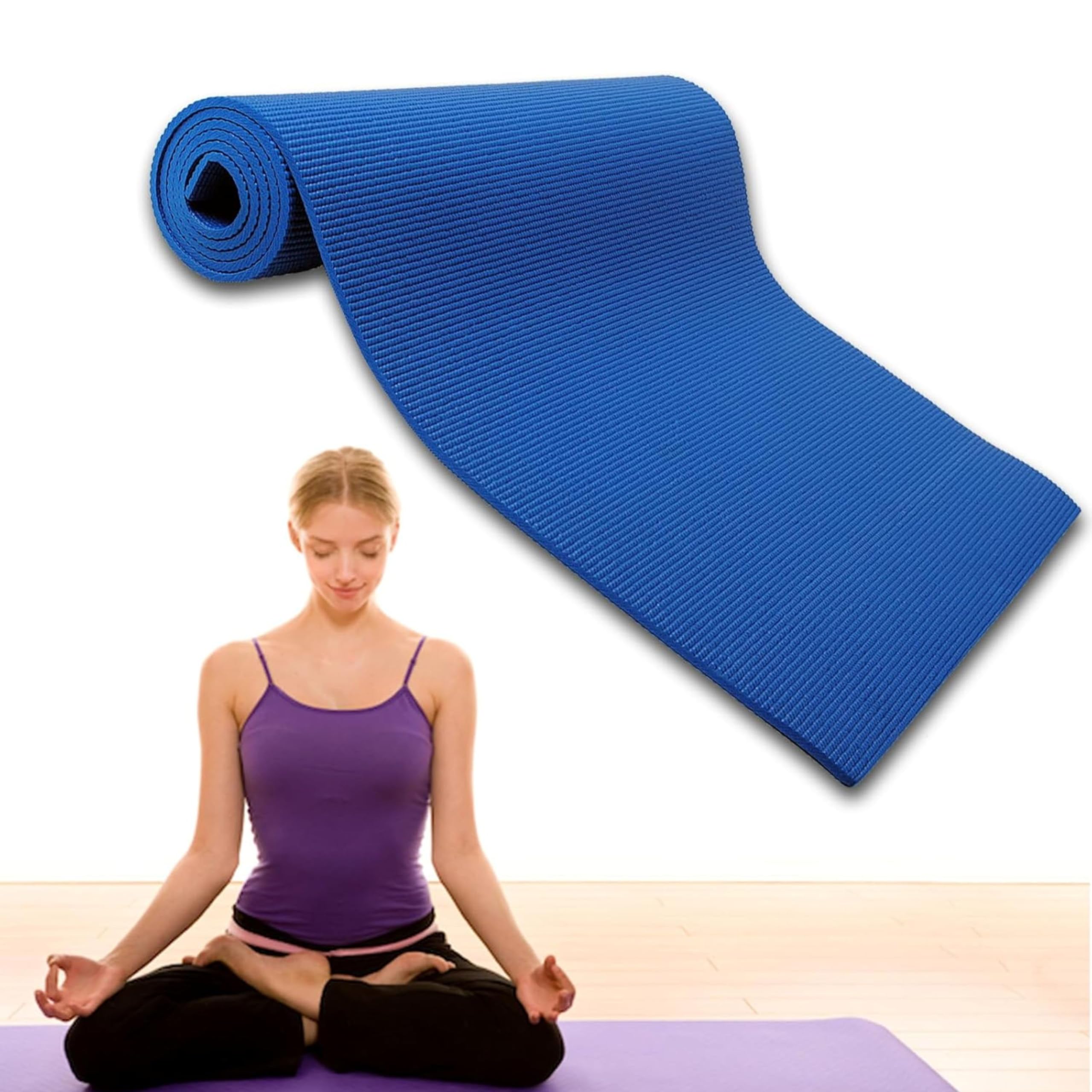 Tappetino Yoga Burakh In Schiuma Eva 180x61cm Spessore 3mm - Antiscivolo Per Palestra E Pilates