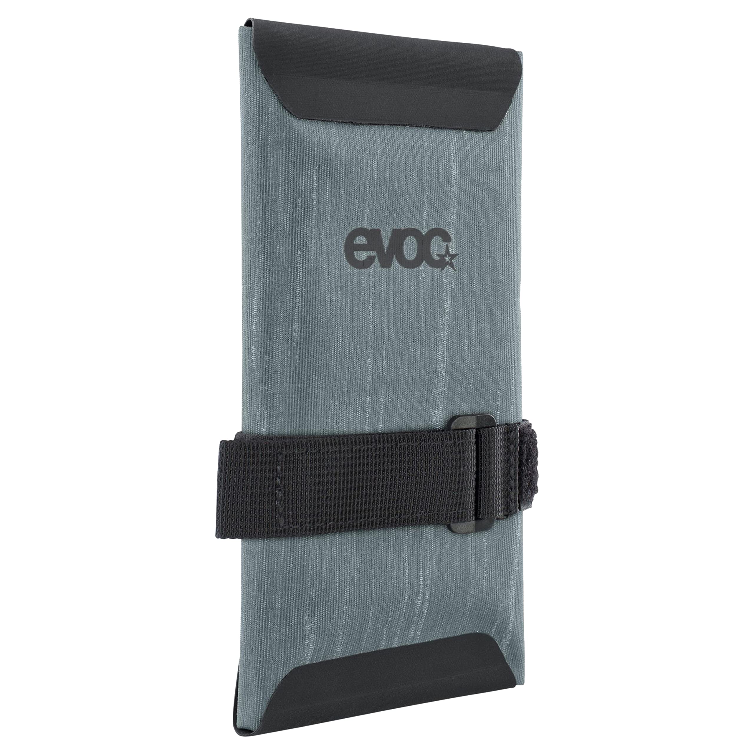 EVOC TOOLWRAP WP bicycle saddle bag (travel bag, waterproof, reflective logo, three compartments, dirt-repellent material, weight: 80 g, dimensions: 1 x 9 x 20 cm), steel