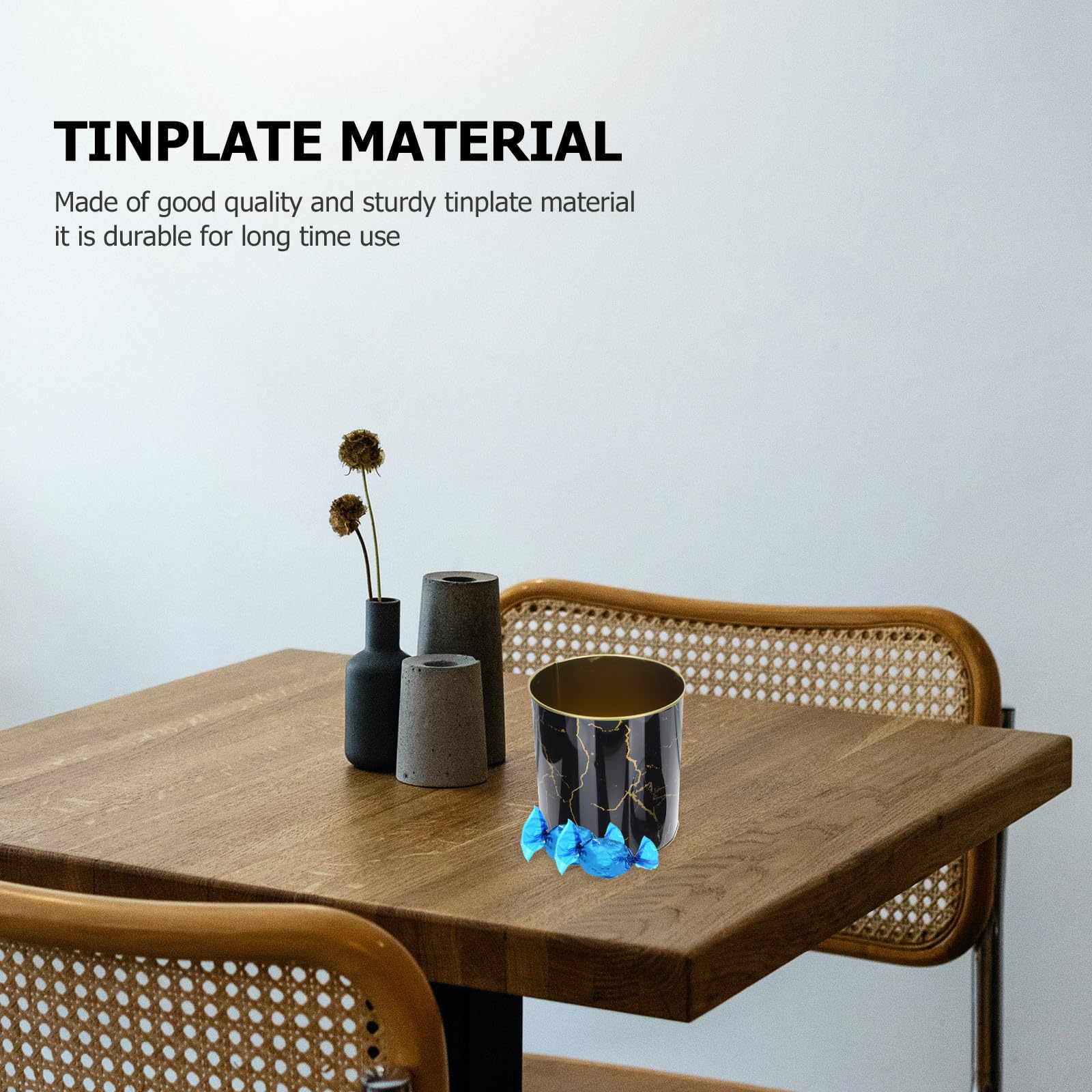 Biscottiera in Lamiera Nera 2 Pezzi Design Nordico Compatta e Leggera con Coperchio, Scatola Decorativa per Conservare Dolci e Decorazioni Natalizie