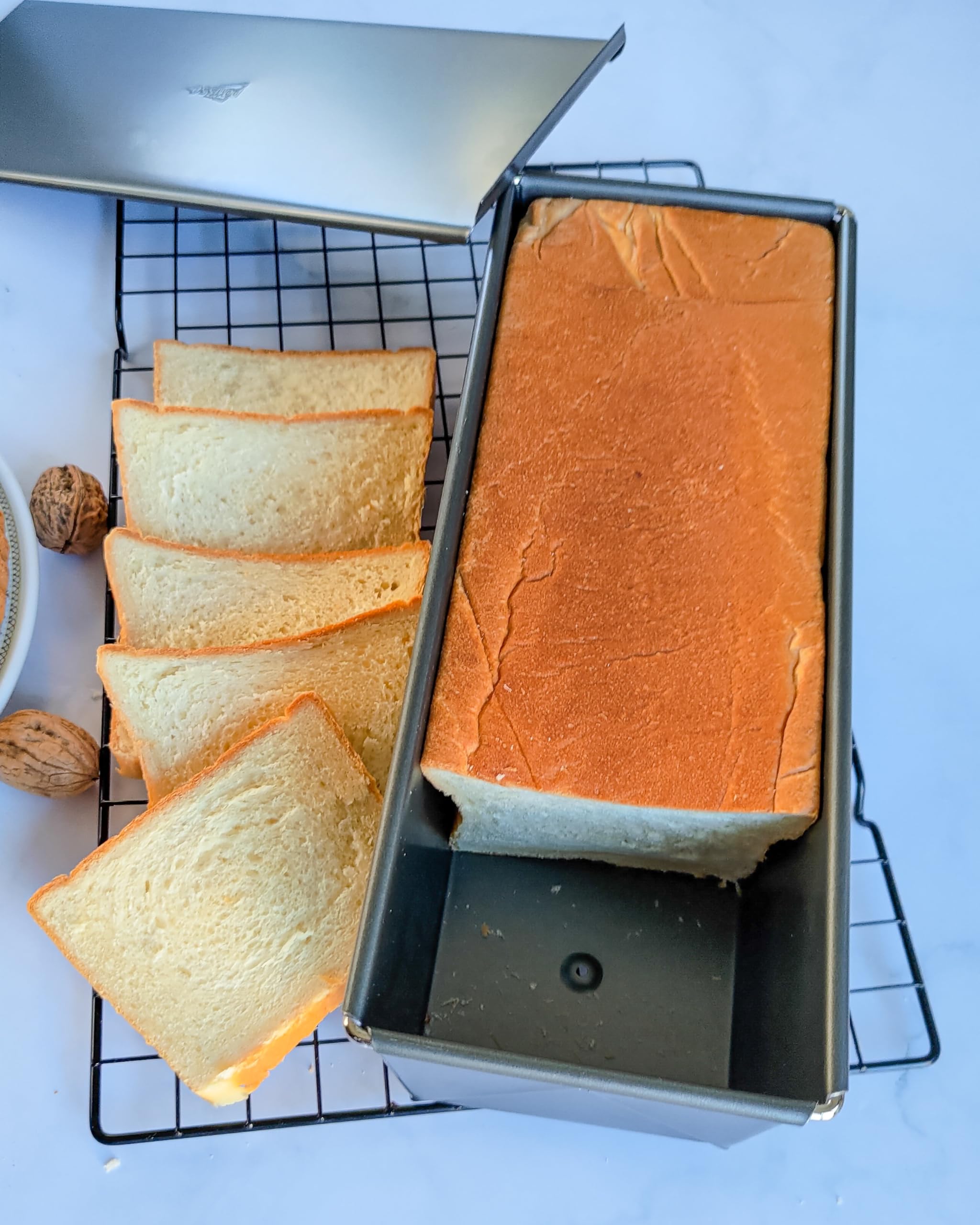 patisse 02939, Moule Pain de Mie Avec Couvercle, Moule Cake, Acier Revêtu, Anti-Adhésif sans PFAS, 20 cm, Anthracite