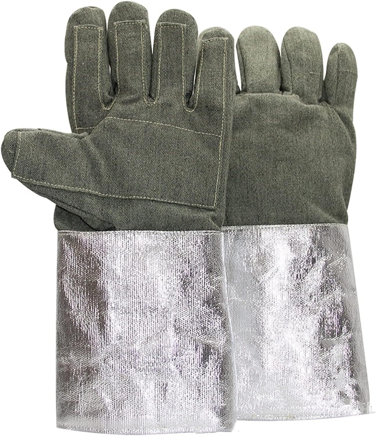 Gartenhandschuhe, schnittfeste Handschuhe, feuerfeste Handschuhe, Grillhandschuhe aus Kohlefaser-Aluminiumfolie, hochtemperaturbeständige Handschuhe, Handschuhe for Metallurgie, Schweißen, Ofen, Grill