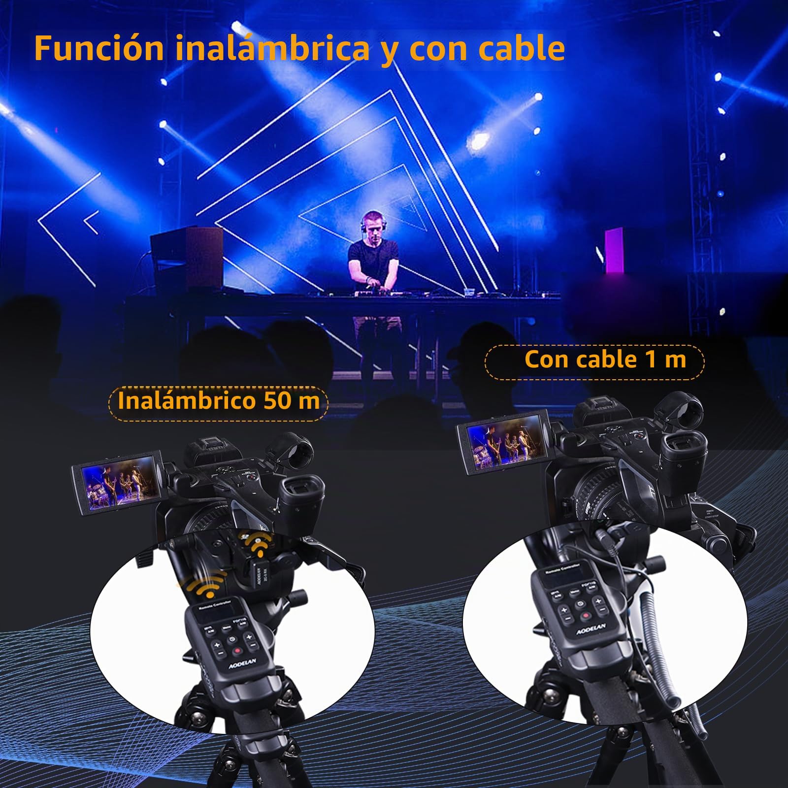 Lanc - Mando a distancia inalámbrico IRIS, enfoque, grabación de vídeo y zoom para Canon XL1S, XL2, XHA1 y Sony NX5C
