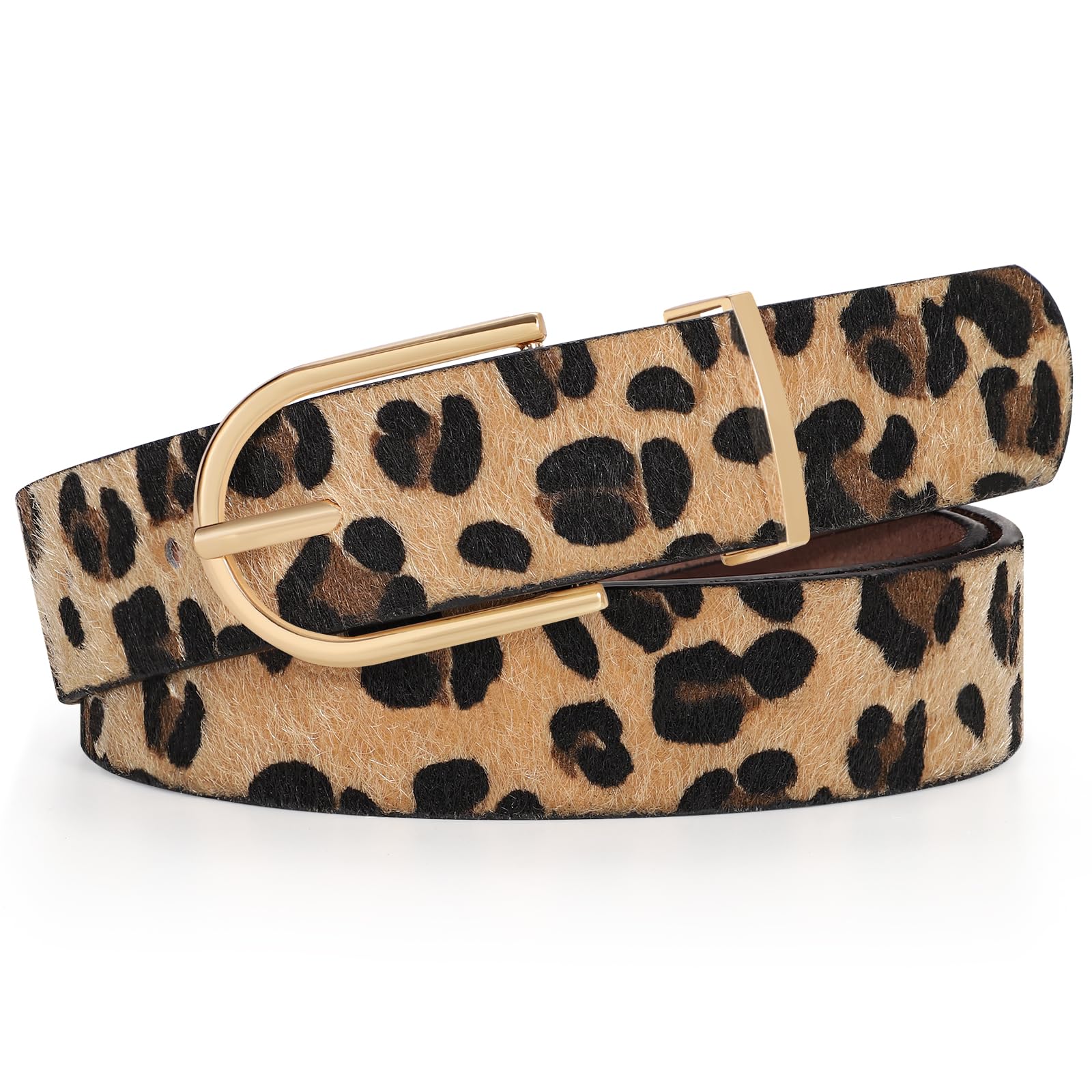 Women Faux Leather Chic Belts for Jeans Pants Fashion Ladies Belt Solid Color with Gold Curved Pin Buckle