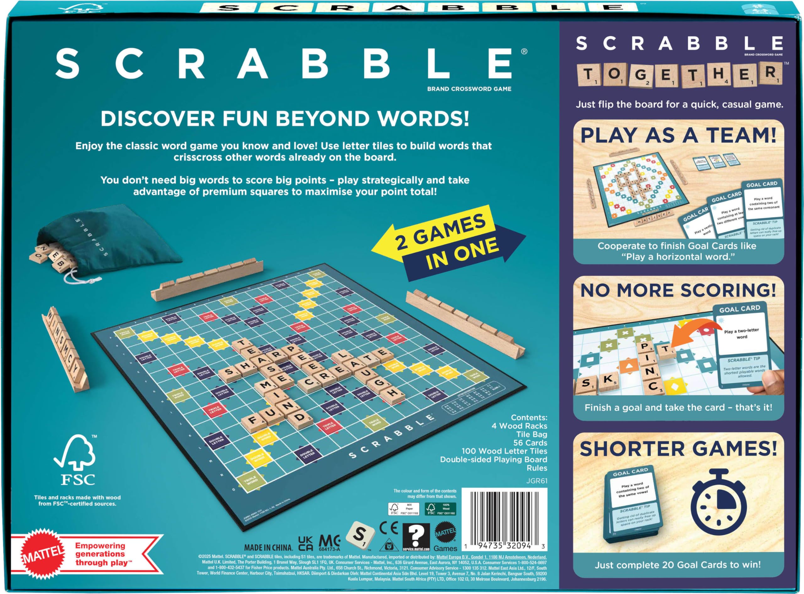 Mattel Games Scrabble Board Game, Classic Family Word Fun