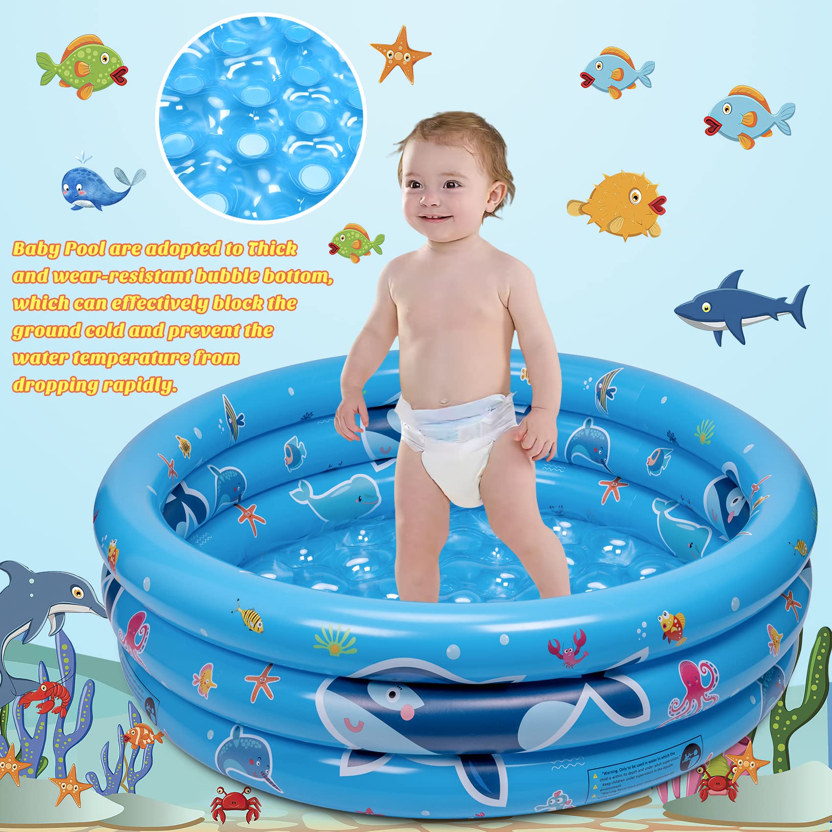 Buy balnore Kiddie Pool for Toddlers Whale Inflatable Kiddie Pools