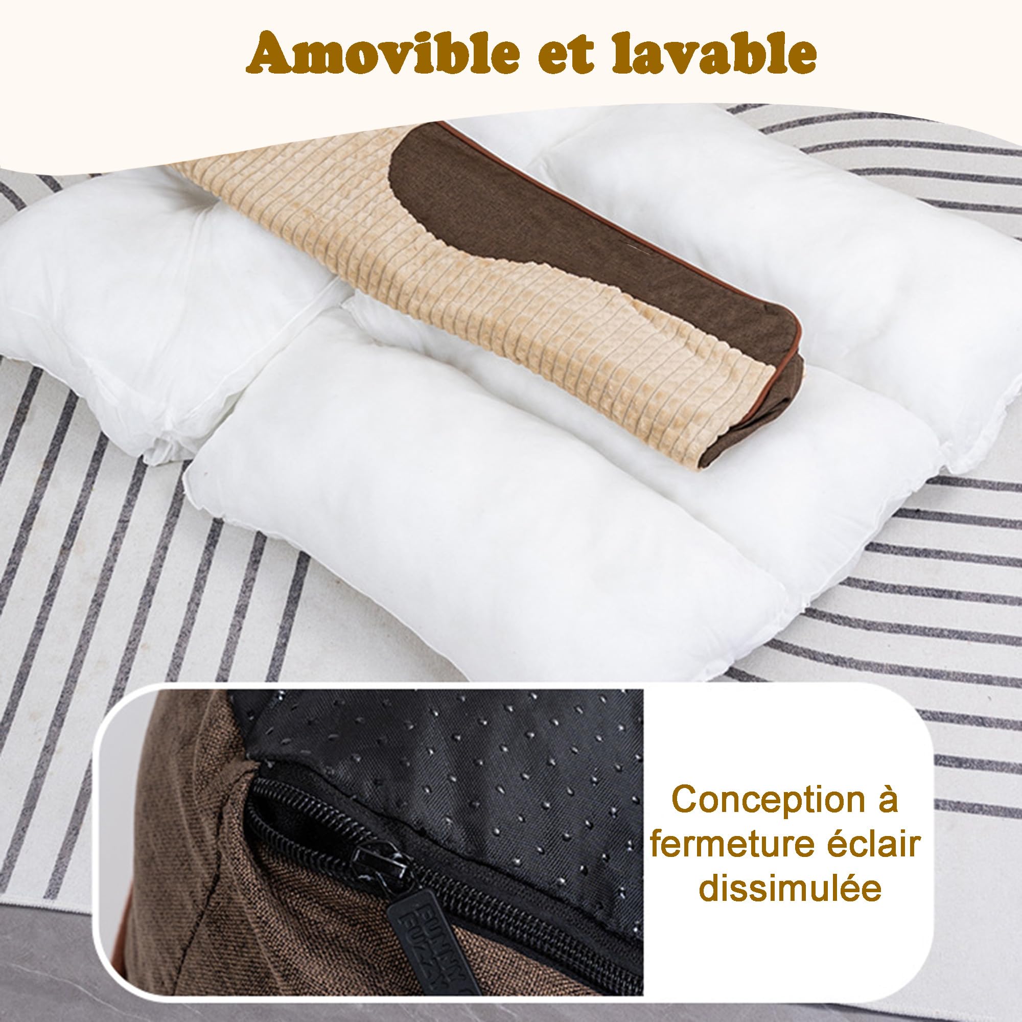 Grande Taille Lit pour Chien Tapis pour Chiens Coussin Animaux | 100x75x21cm, Moelleux Animaux Peluche, Moyen Taille Epais Panier, Dehoussable, Lavable, Base antidérapante