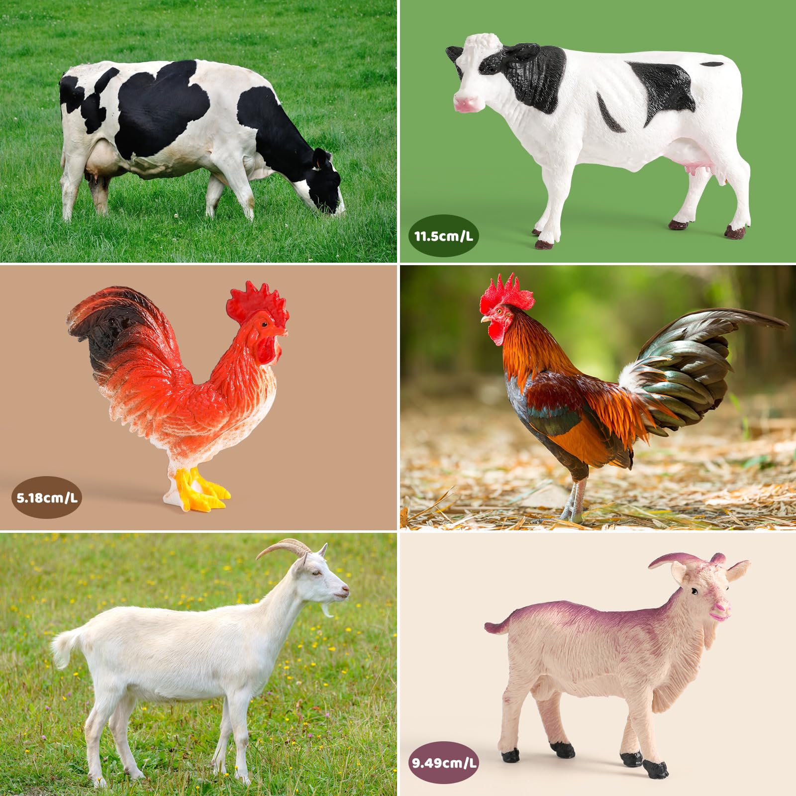 KNASON Animales Granja Juguete con Grande Tapete Juego 120x80cm,38 Pieza Animales de Juguete con Jumbo Figuras Animal,Tractor Juguetes y Granja Apero,Educativo Juguetes para Niños 3 4 5 6 Años