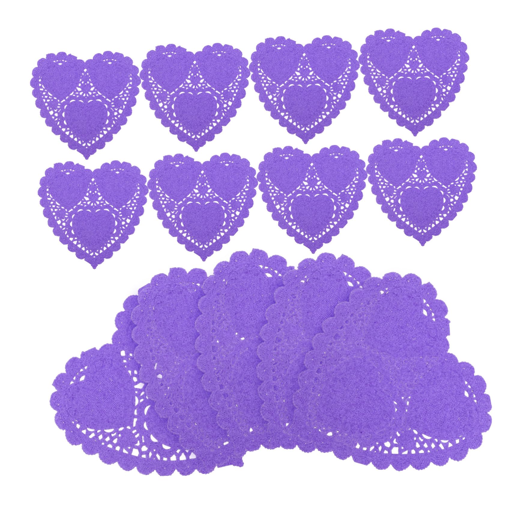GRIRIW Food Paper Doilies Set 100pcs Mini Heart Shaped Oil Absorbing Cake Pastry Liners for Baking