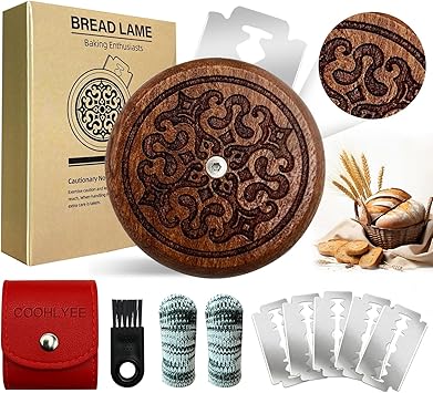 Upgraded UFO Bread Lame Cutter for Homemade Sourdough, Bread Scorer Tool for Sourdough with 5 Blades, PU Case, Slashing Tool Bread Cutting Knife for Artisan Bread and Baguette Makers