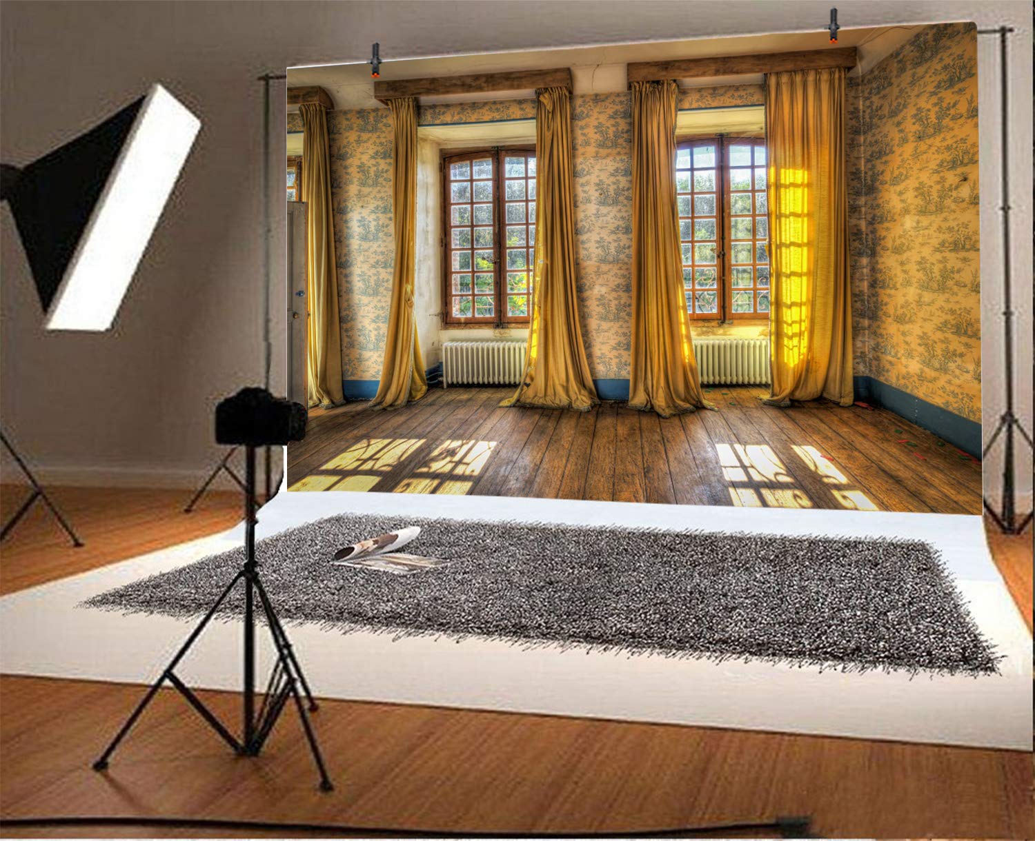 YongFoto 3x2m Vinile Sfondo Fotografico Xmas Albero Natale innevato rurale Merry Fondale Foto