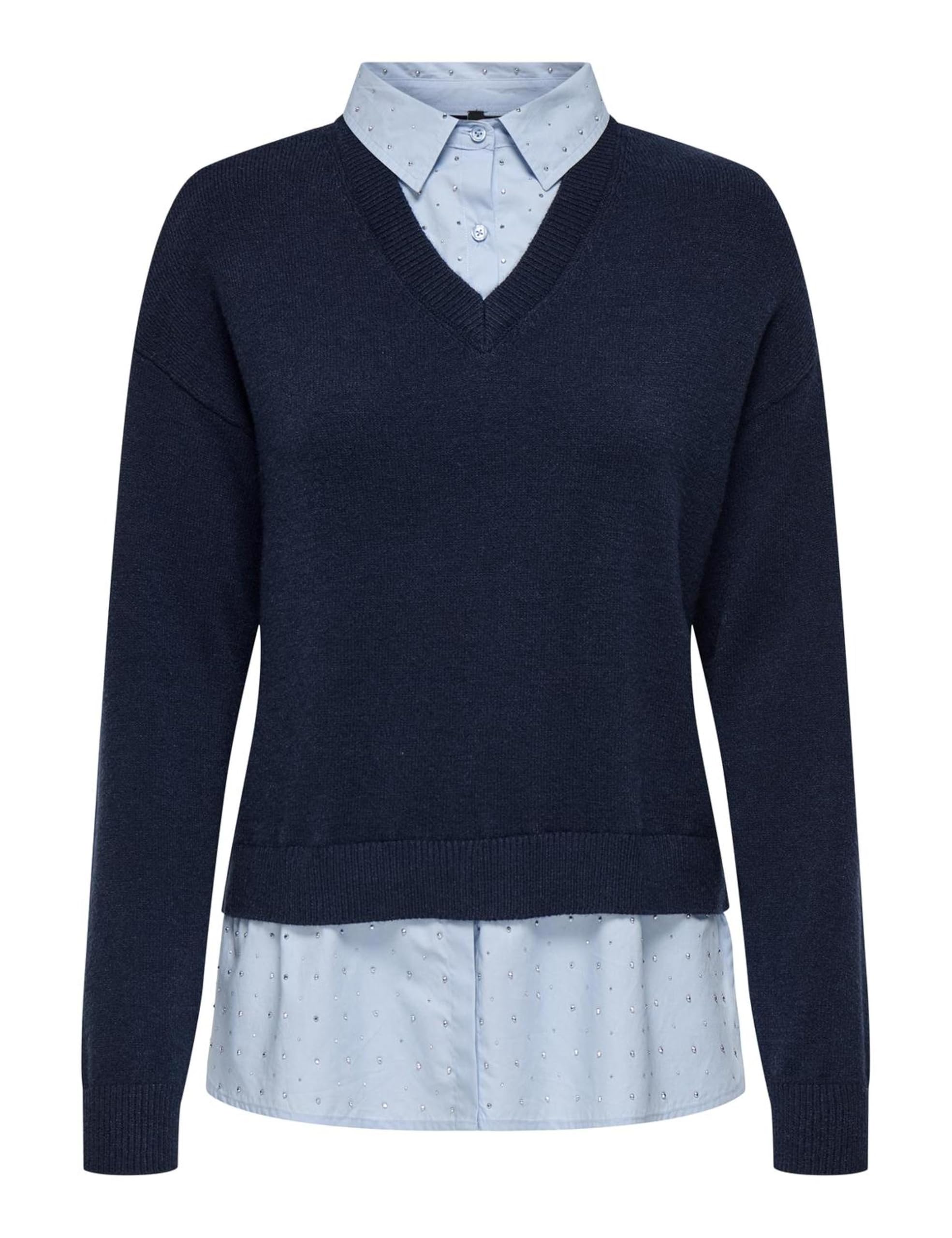 ONLY Damen Onldagmar Ls Collar Mix KNT Onldagmar Ls Collar Mix KNT (1er Pack)
