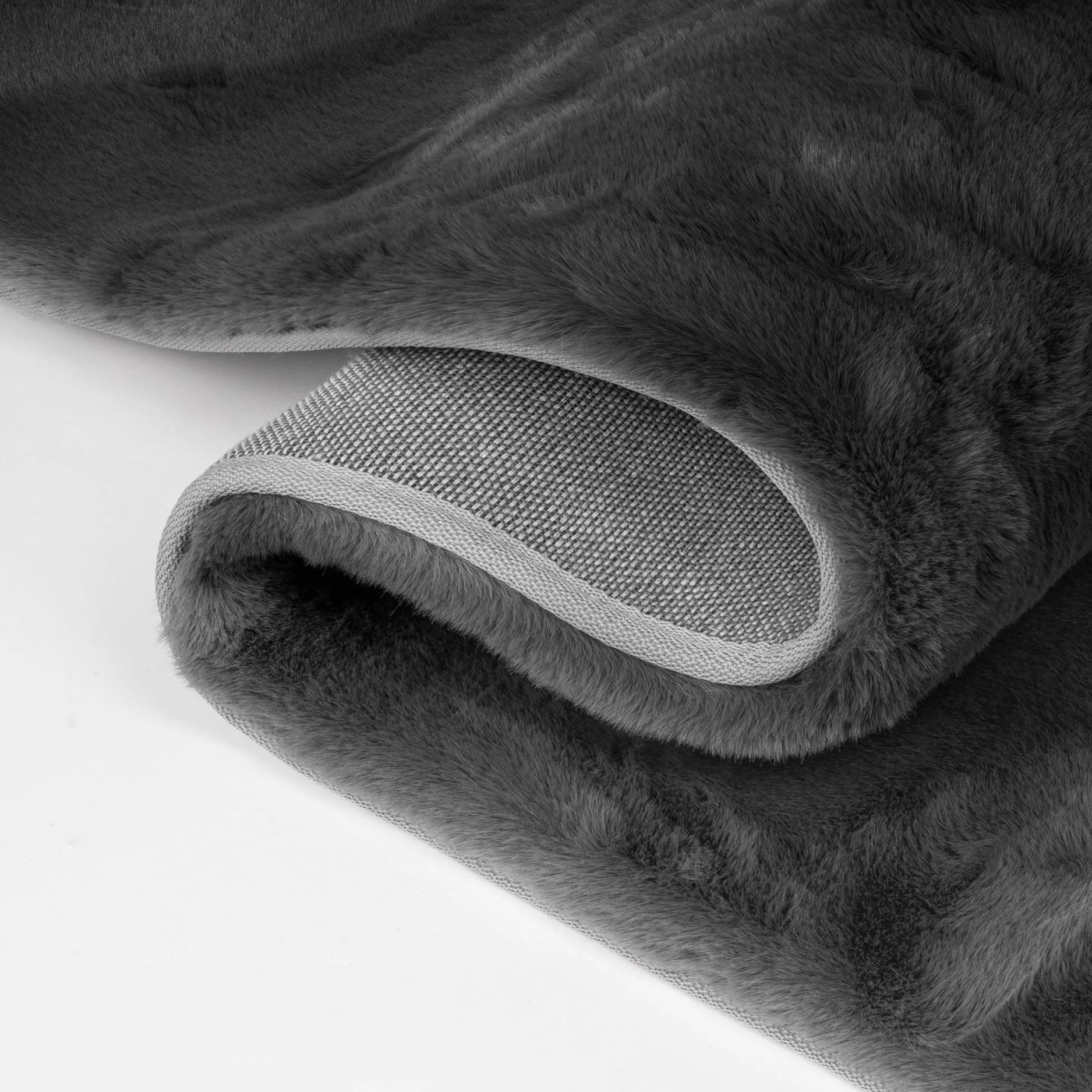 Tappeto shaggy rotondo Ø200 cm nero Dave - in pelliccia sintetica a pelo lungo - Soffice a pelo lungo per soggiorno, camera da letto e cameretta