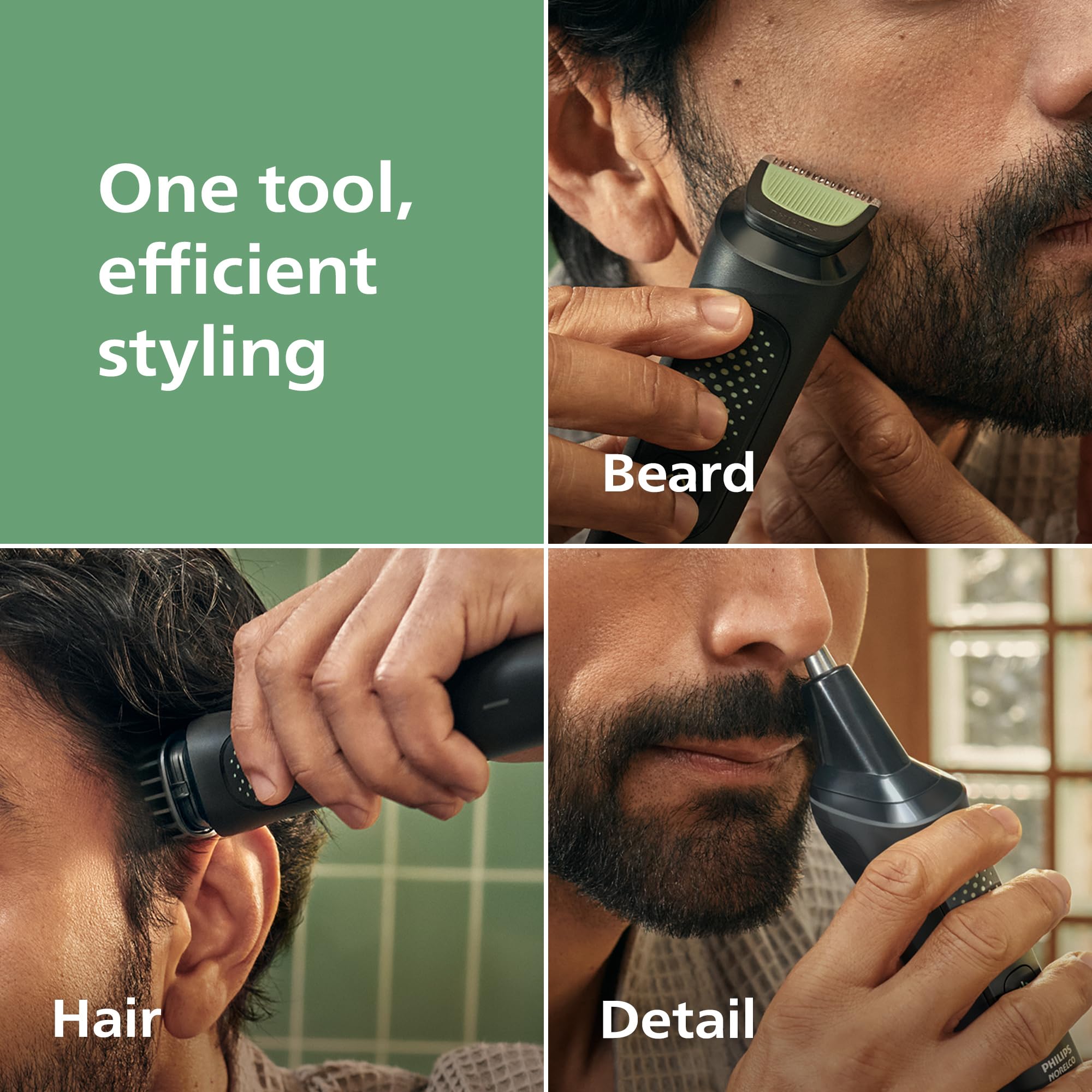 Norelco Philips All-in-One 3000 Series 13 in 1 Trimmer, Beard Styler & Men's Hair Clipper, 9 Length Settings & Self-Sharpening Skin-Friendly Blades, MG3919/50