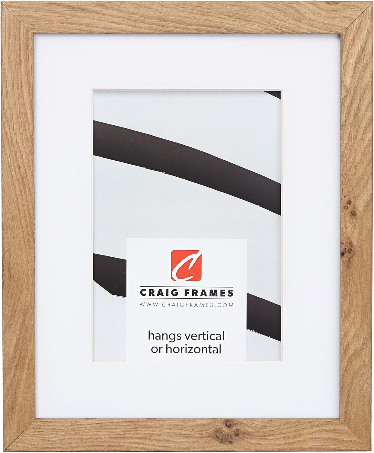 Craig Frames Farmhouse Essentials Tall, 11 x 14 Inch Picture Frame Matted to Display an 8 x 10 Inch Photo, Light Brown
