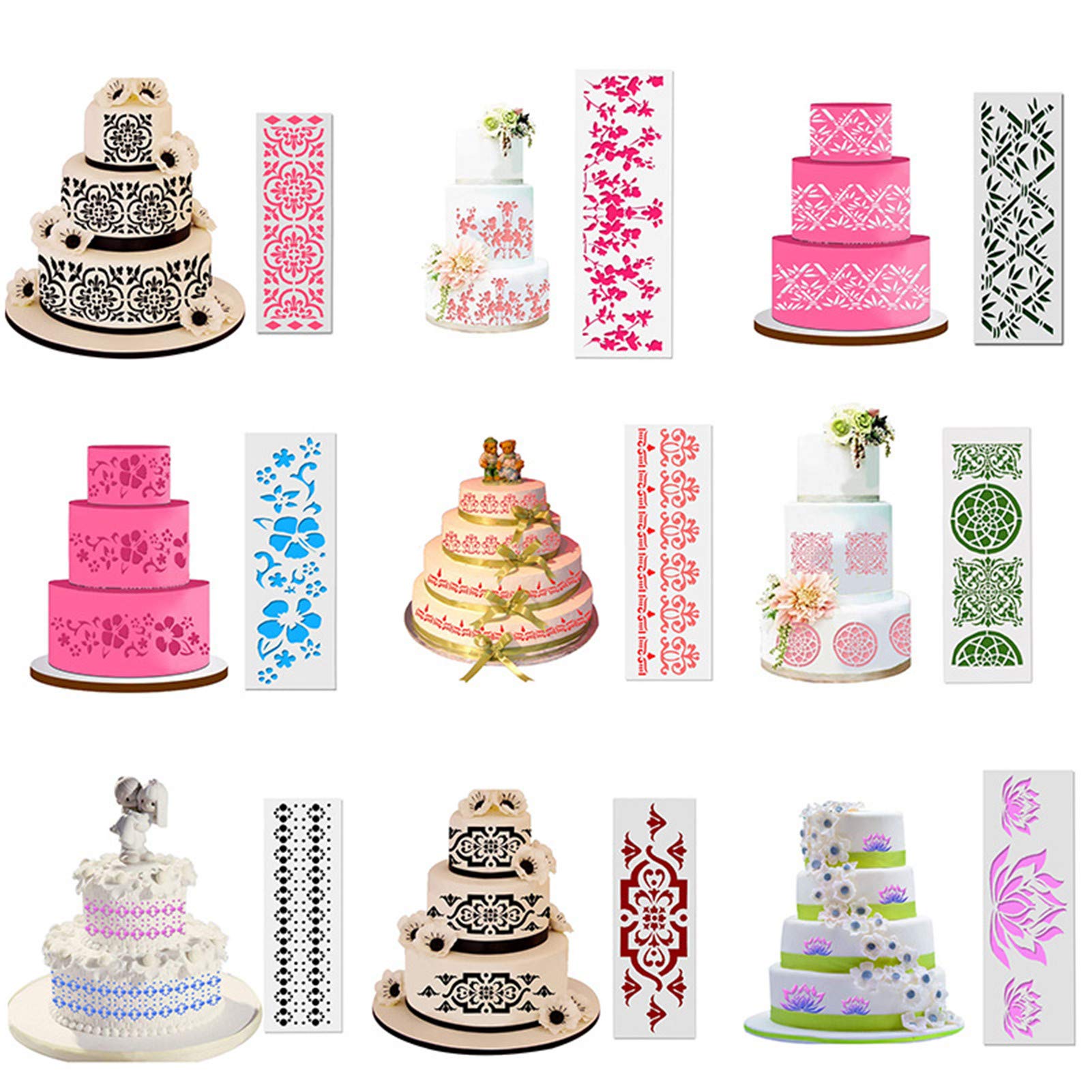 Stencil Per Torte In Plastica – Motivo Fiore J – Per Aerografo, Biscotti, Fondente, Pasta Di Zucchero - 3