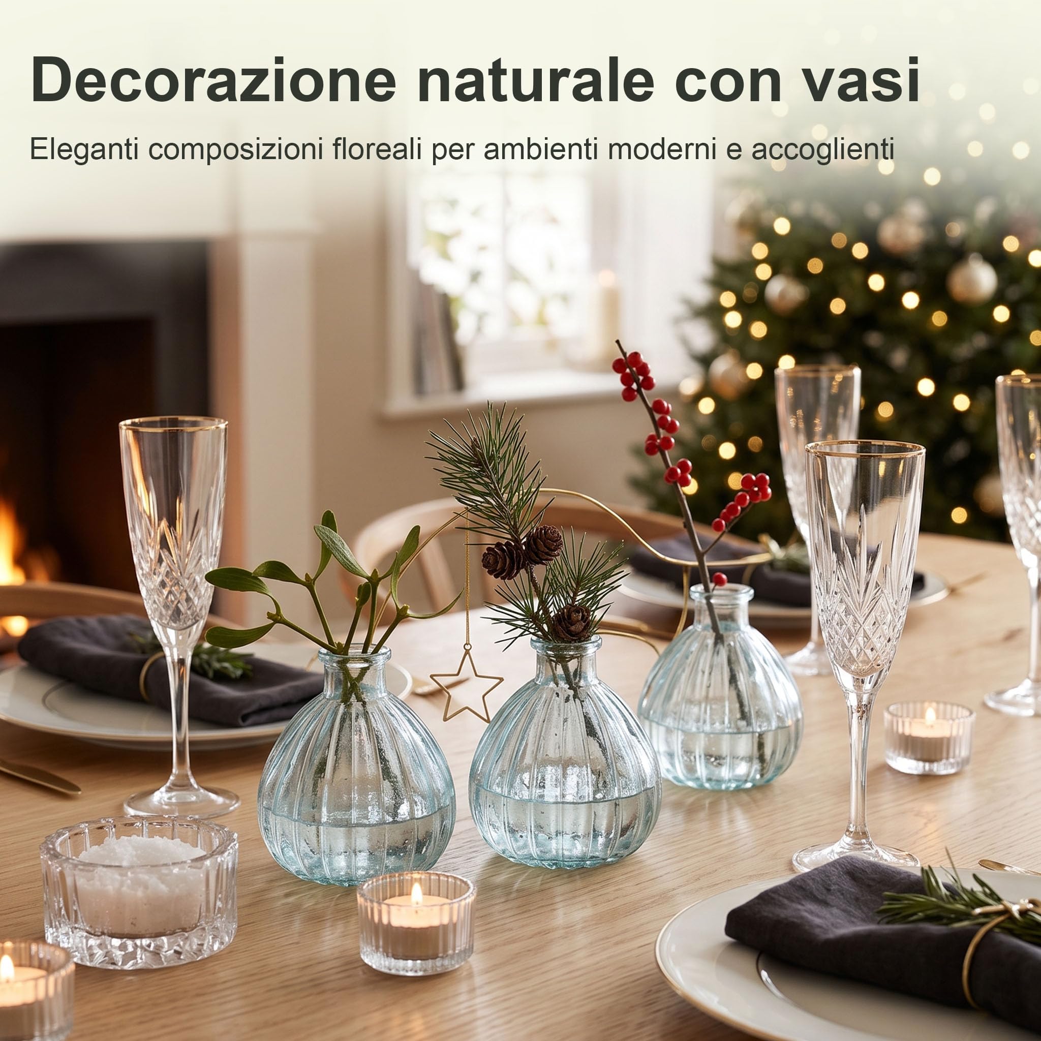 12 vasi piccoli fiori vetro 200ml – monofiore stelo lungo matrimonio centrotavola battesimo cresima bomboniere – vasetti decorazione tavolo bomboniere per fiori 200 ml