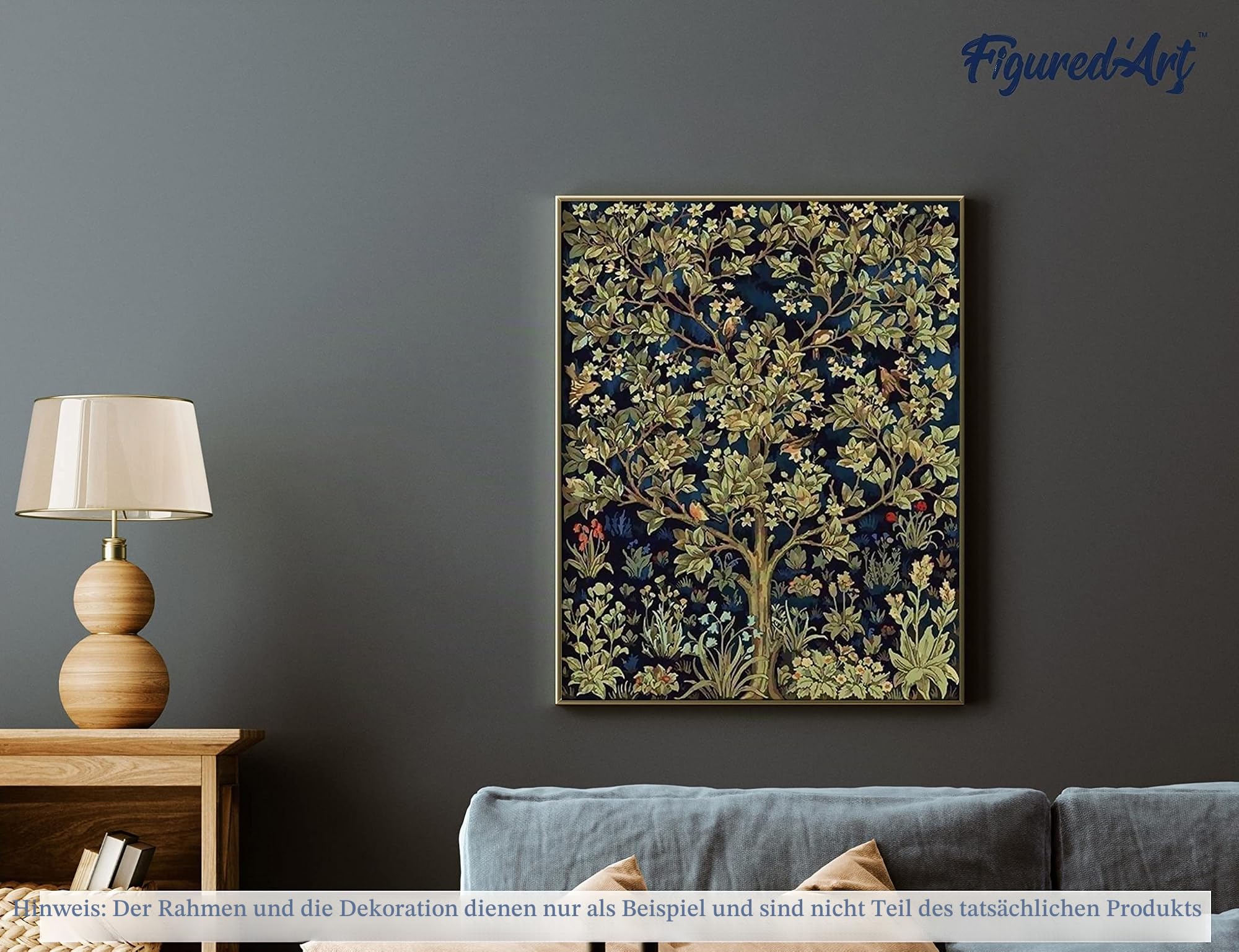 Figured'Art Malen Nach Zahlen Erwachsene Mit Rahmen Baum des Lebens - Paint by Numbers Basteln DIY Bastelset 40x50cm Leinwand gespannt auf Holzrahmen