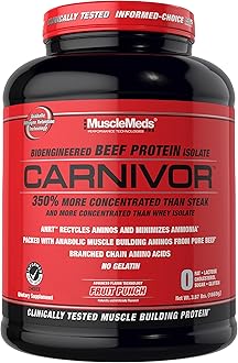 MuscleMeds Carnivor Beef Protein Isolate Powder, Fruit Punch, 4 lb