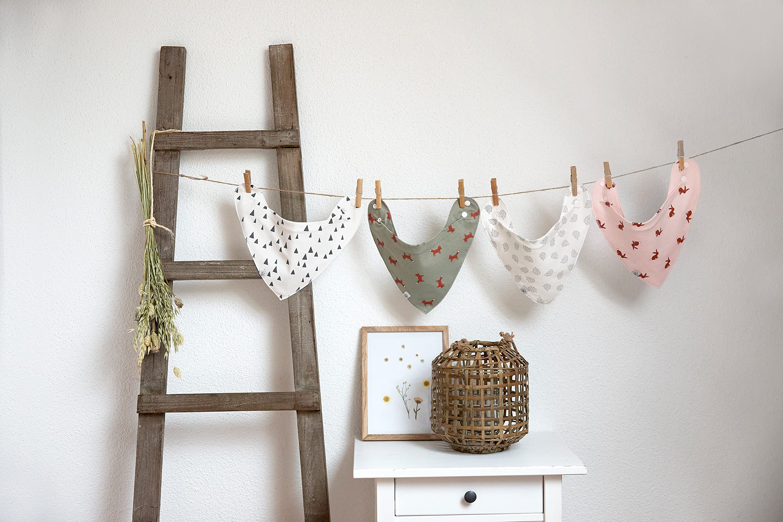 LÄSSIG Baby Bandana chusty trójkątne zestaw 2 szt. bawełna ekologiczna/Little Forest Fox