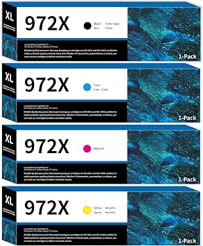 972X Ink Cartridges 4-Color Combo Pack High-Yield 972A 972 X Replacement for HP 972X Ink Cartridge for PageWide Pro 477dw 577dw 452dw 477dn 452dn 577z 552dw P55250dw Printer