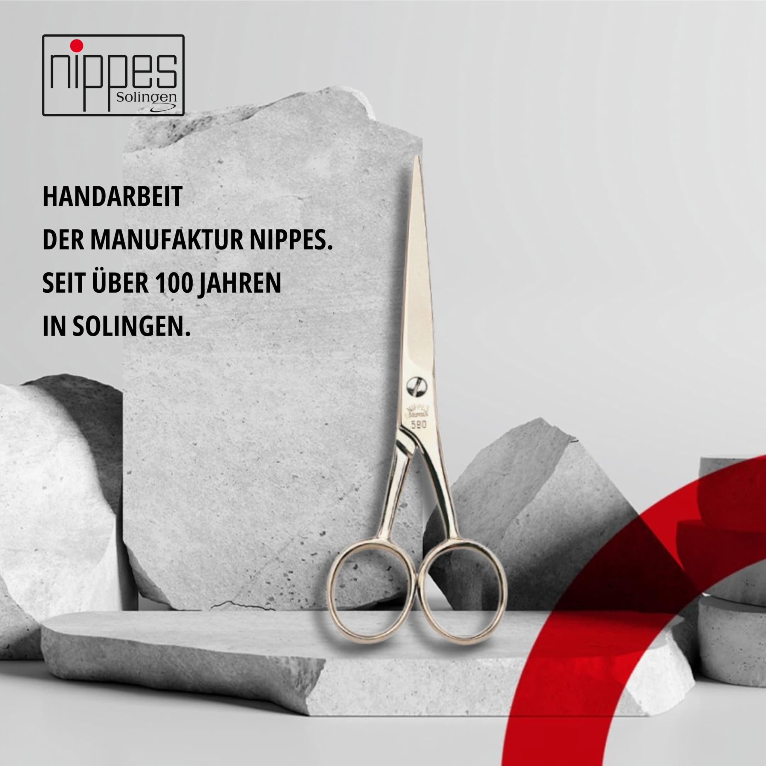 Nippes # 590 Beard Hair Scissors 13 cm Pack of 1 - Image 4