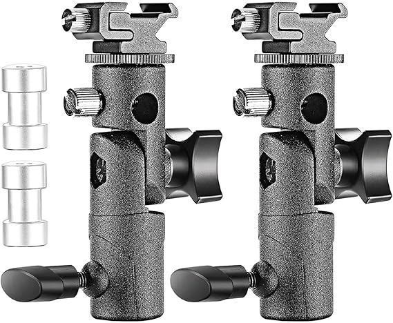 Slow Dolphin Camera Flash Speedlite Mount Swivel Light Stand with Umbrella Bracket Holder for Canon Nikon Pentax Olympus Nissin Metz and Other Speedlite Flashes E Type?2 PCS?