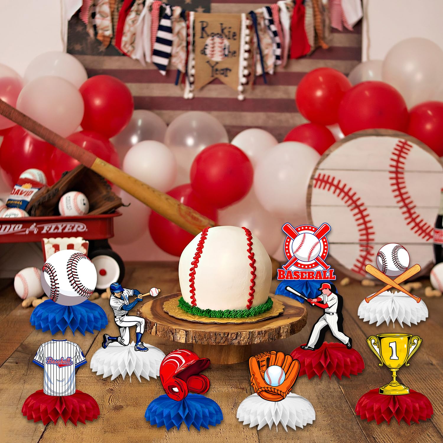 9 Pcs Baseball Centerpieces Baseball Party Decorations Baseball Table Decorations Baseball Birthday Decorations Baseball Party Supplies