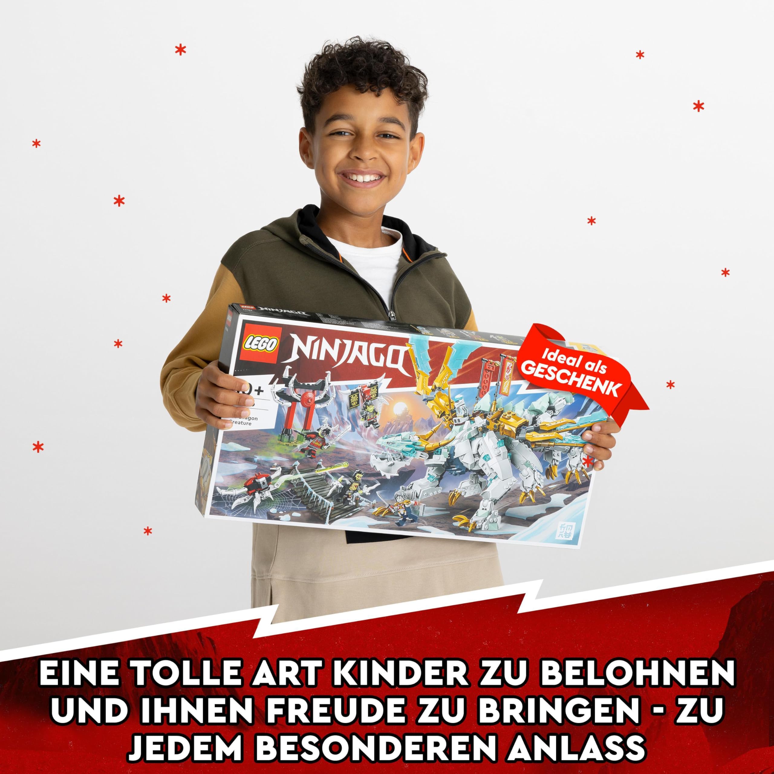 LEGO 71786 NINJAGO Zanes Eisdrache, BAU- und Spielset mit Spielzeugdrachen und 6 Minifiguren, Konstruktionsspielzeug, Geschenk für Kinder ab 10 Jahren