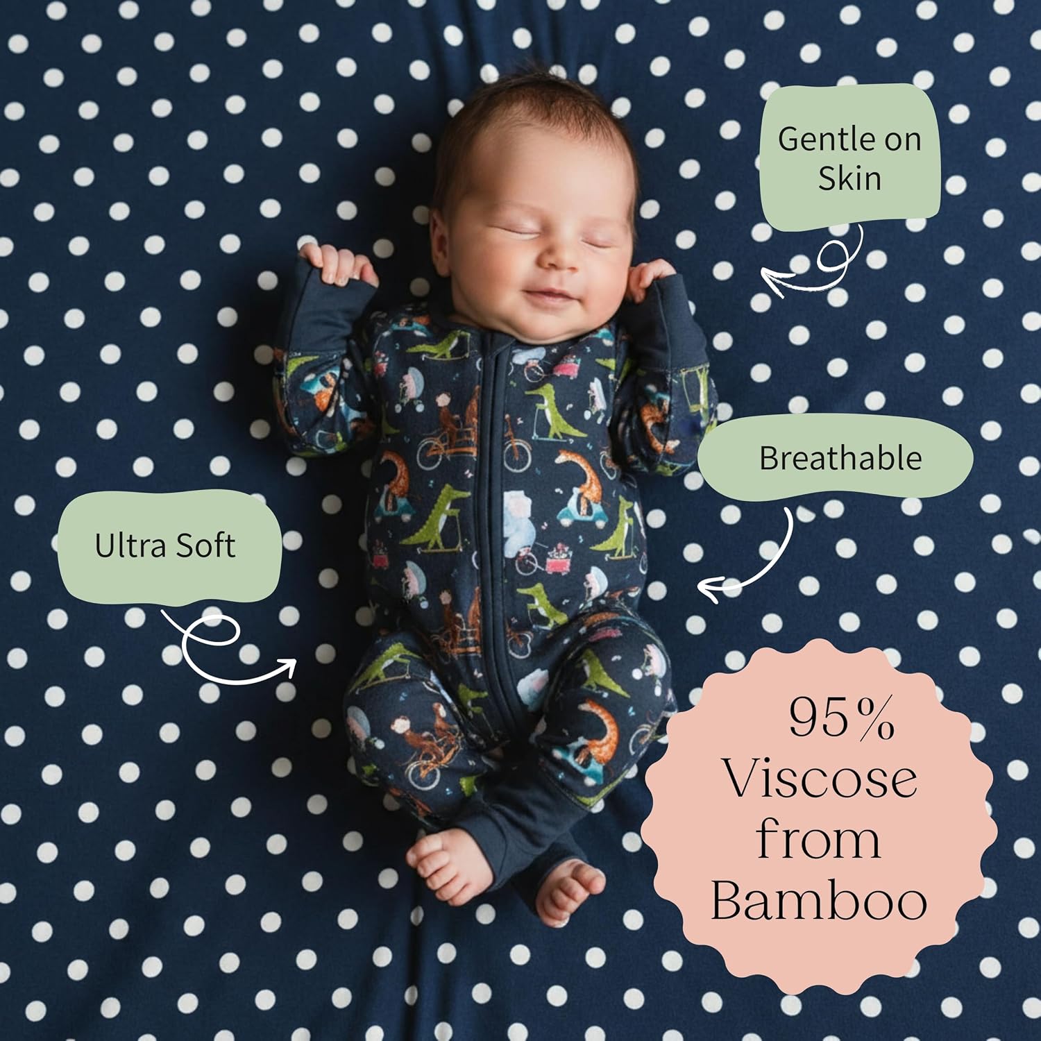 Bamboo Baby Pajamas - Long Sleeve Onesie 95% Viscose from Bamboo Sleepers