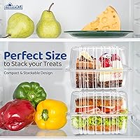 Vista 4 de EHOMEA2Z Clamshell - Recipientes de alimentos herméticos de doble cierre de plástico, duraderos y de fácil agarre, recipientes para postres