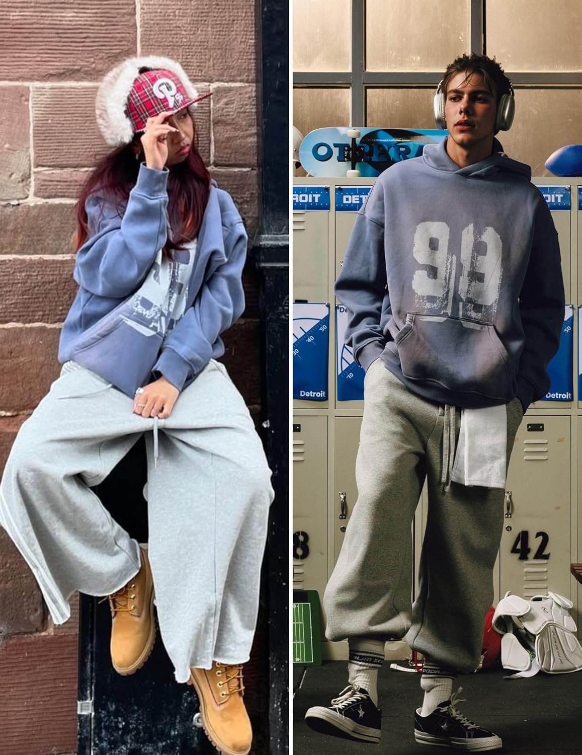 Vamtac Oversized Acid Wash Hoodie Men Number 99 Graphic Hoodies Heavyweight Fleece Hooded Sweatshirt 2026 Fall - Image 2